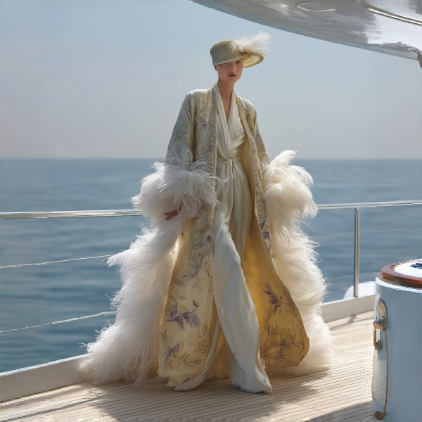 Fashion runway feather